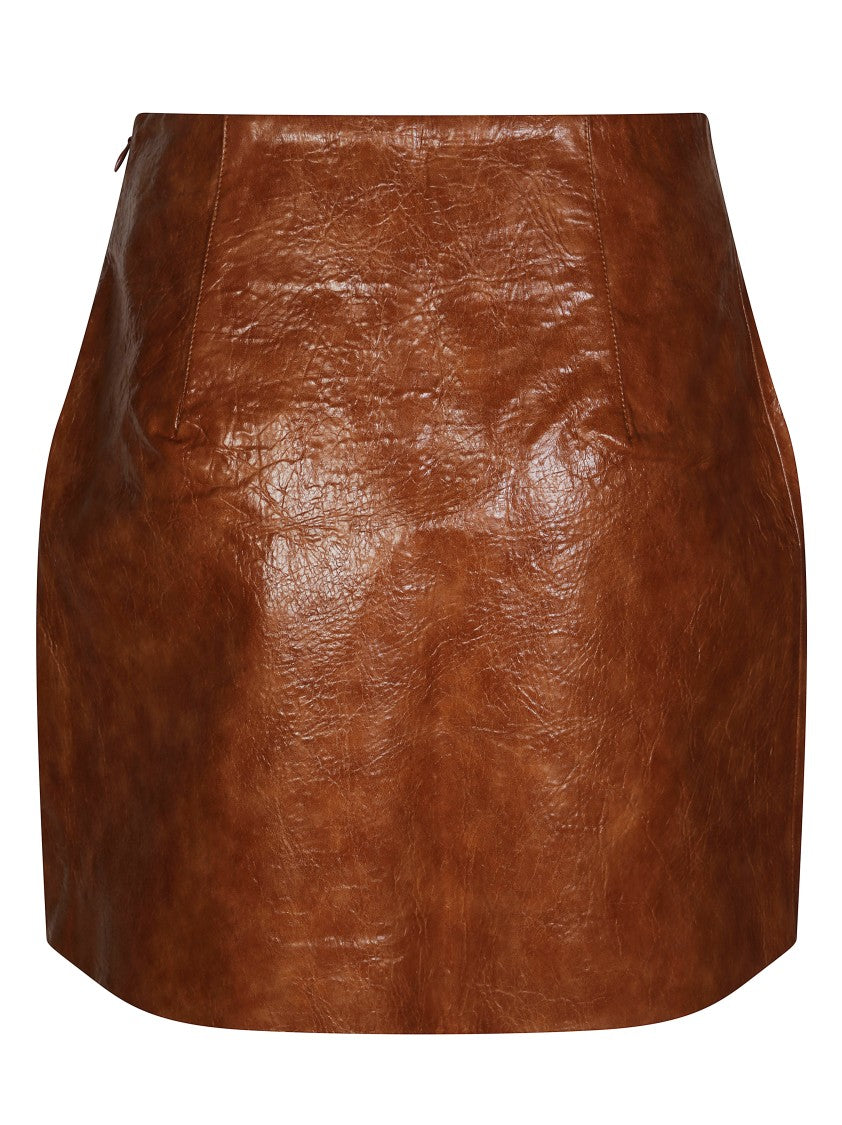 The Andamane Textured Leather-Like Mini Skirt