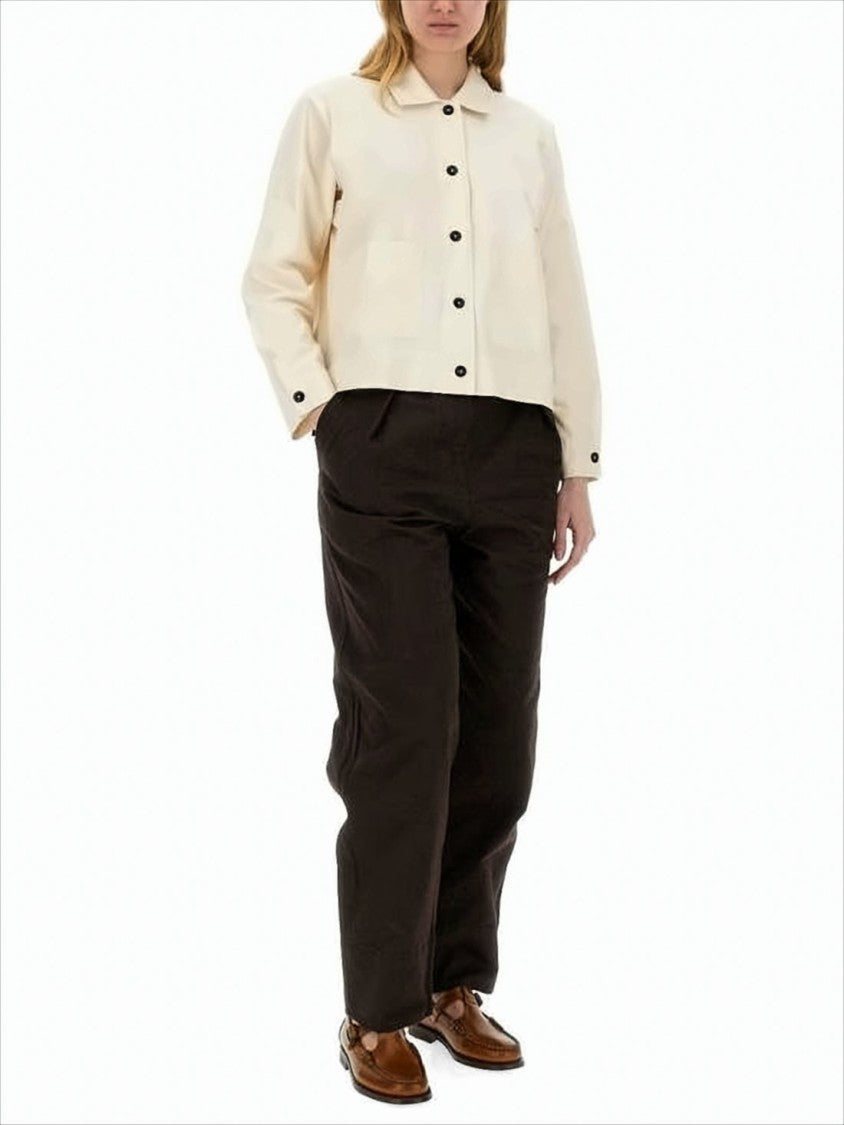 Margaret Howell High-Waisted Straight-Leg Pants With Front Pleats