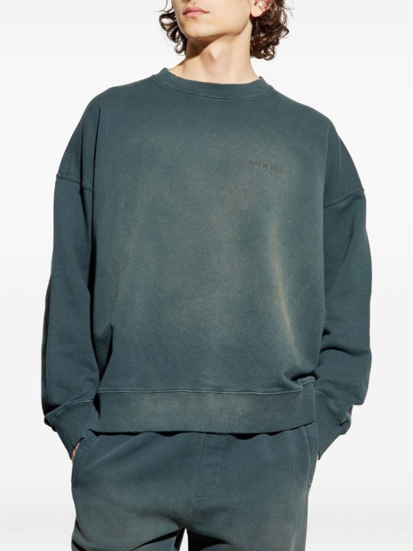 Golden Goose Moss Green Dyed Cotton Crewneck Sweatshirt