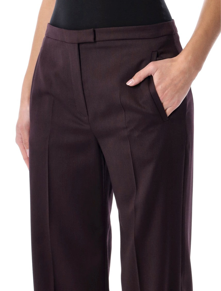 Magda Butrym Straight-Leg Wool Trousers In Burgundy