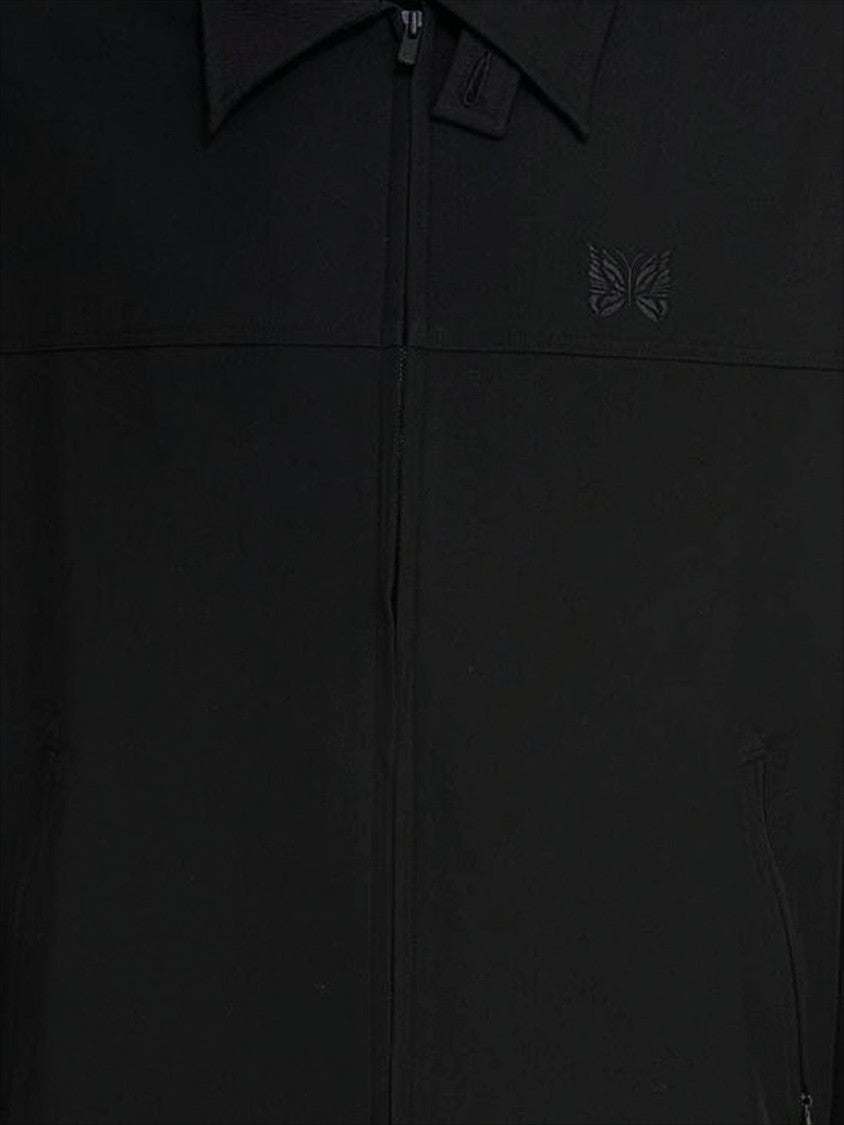 Needles Minimalist Black Jacket With Classic Collar