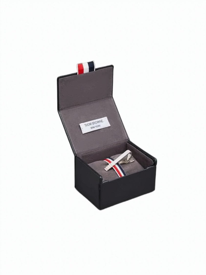 Thom Browne Polished Silver Tie Clip With Minimalist Design And Sturdy Clasp