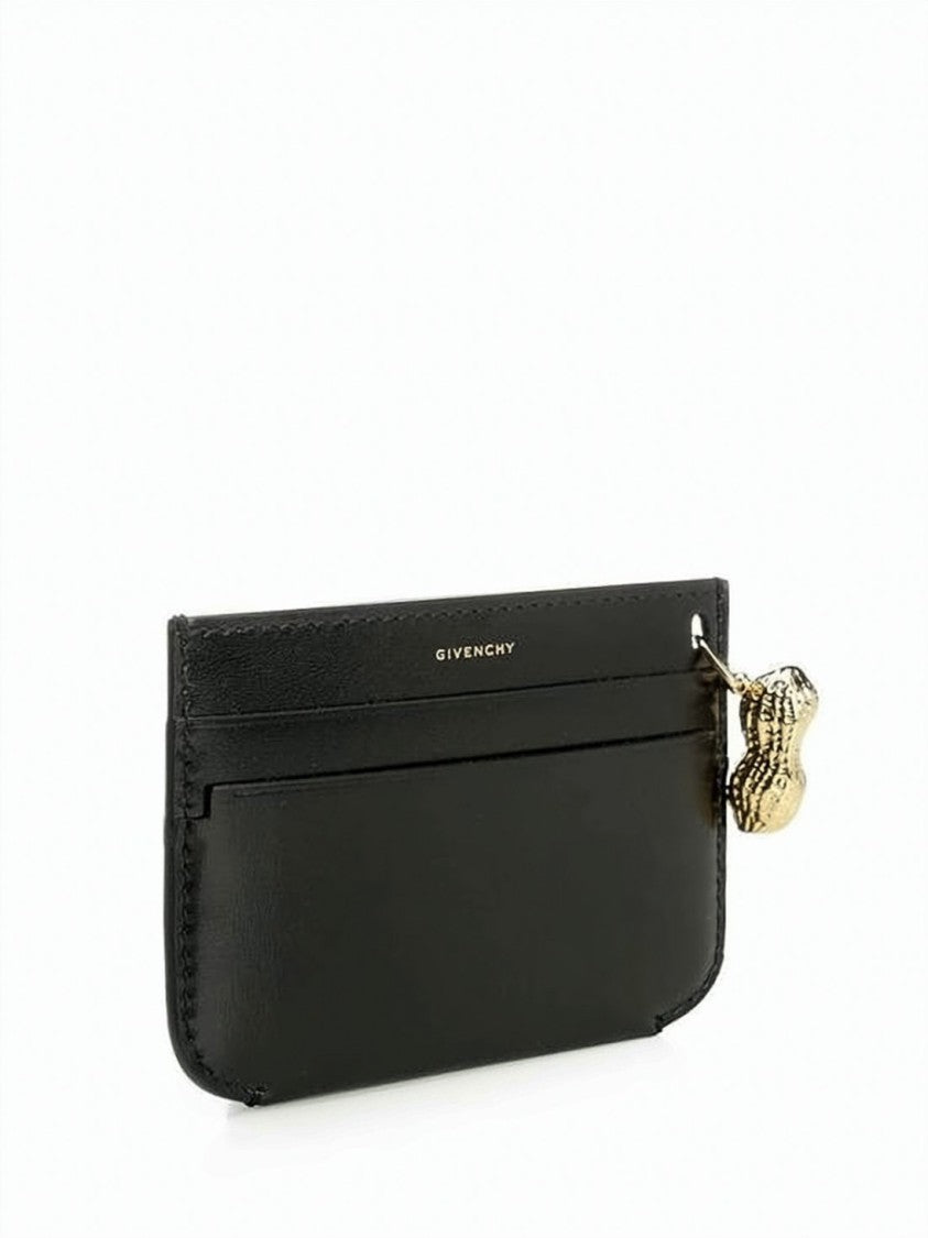 Givenchy Compact Black Cardholder With Gold-Tone Charm