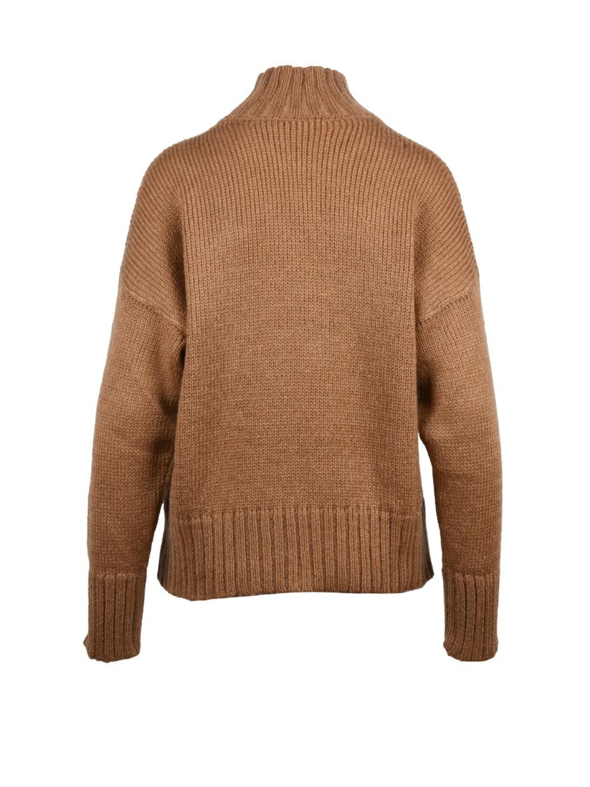 Alpha Studio Chunky Knit Turtleneck Sweater With Ribbed Detailing