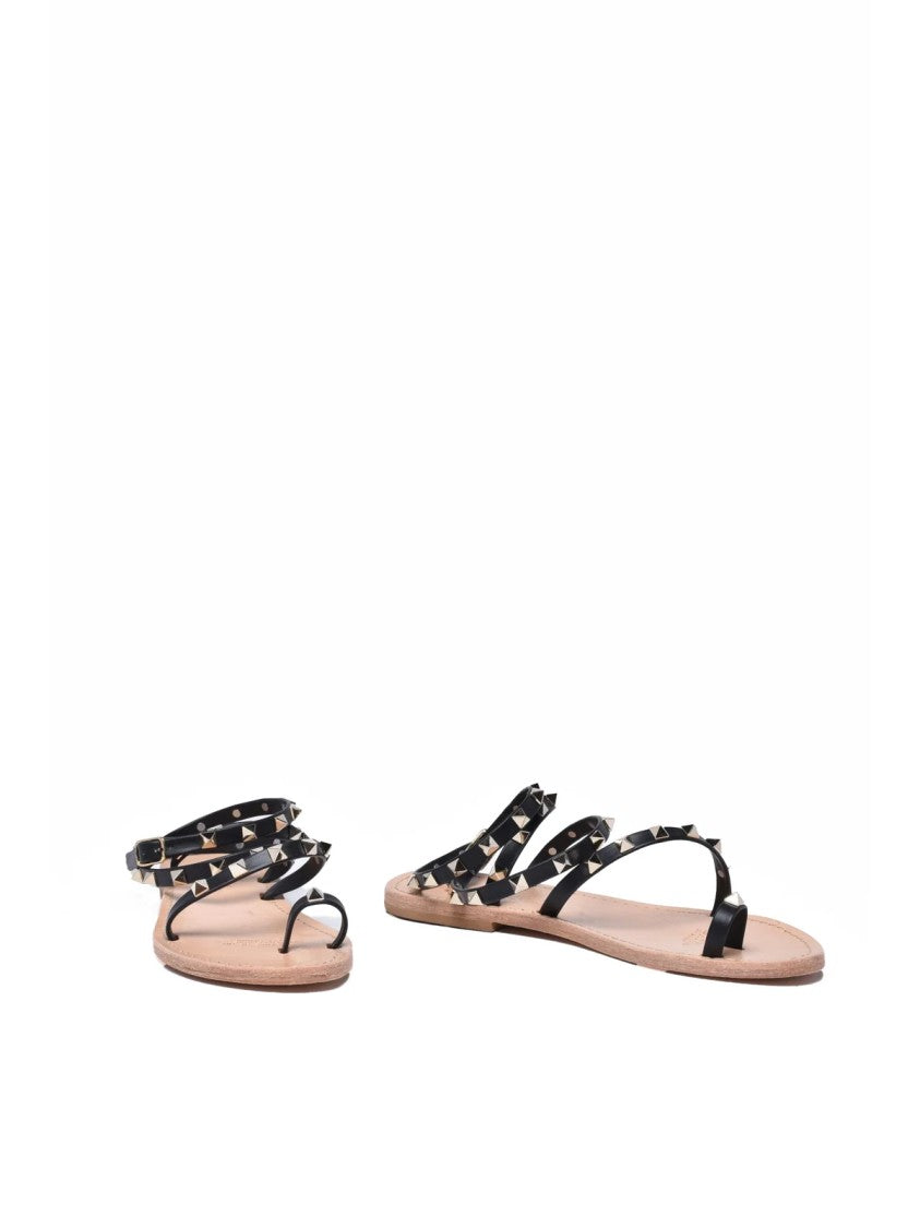 Mim Mar Black Studded Strap Sandals