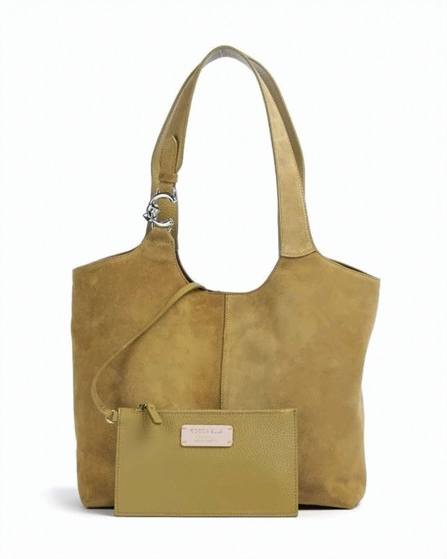 Coccinelle Textured Leather Magnetic Silver Logo Bag