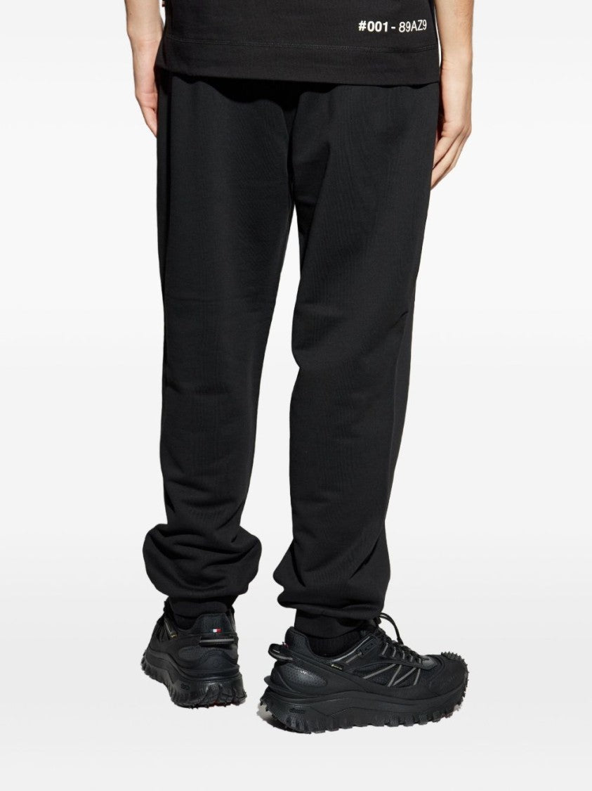 Moncler Tapered Fit Cotton Trousers With Elastic Waistband