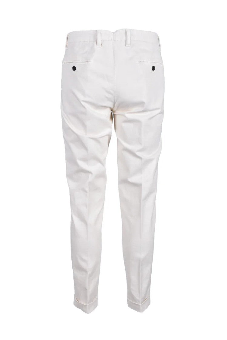 Laboratori Italiani Cream Slim-Fit Trousers With Tailored Silhouette And Minimalist Design