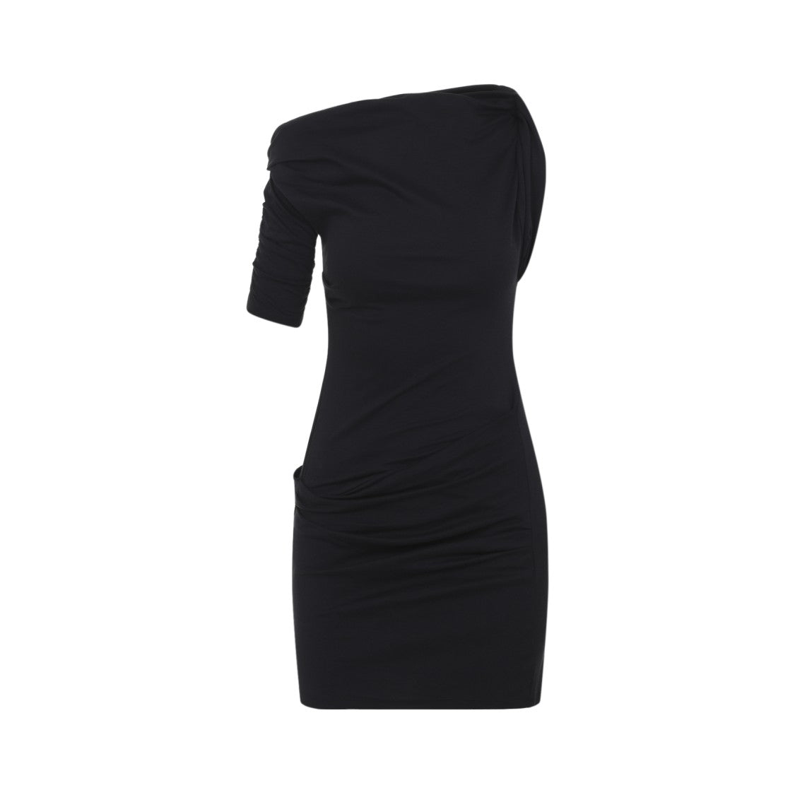Jacquemus The Drapeado Black Cotton Mini Dress