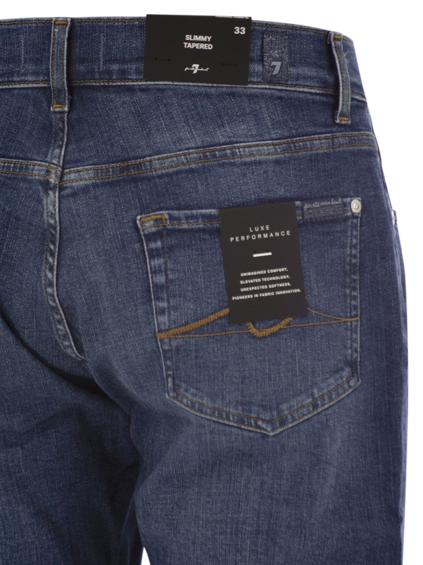 7 For All Mankind Slimmy Tapered - Skinny Medium-Waisted Jeans