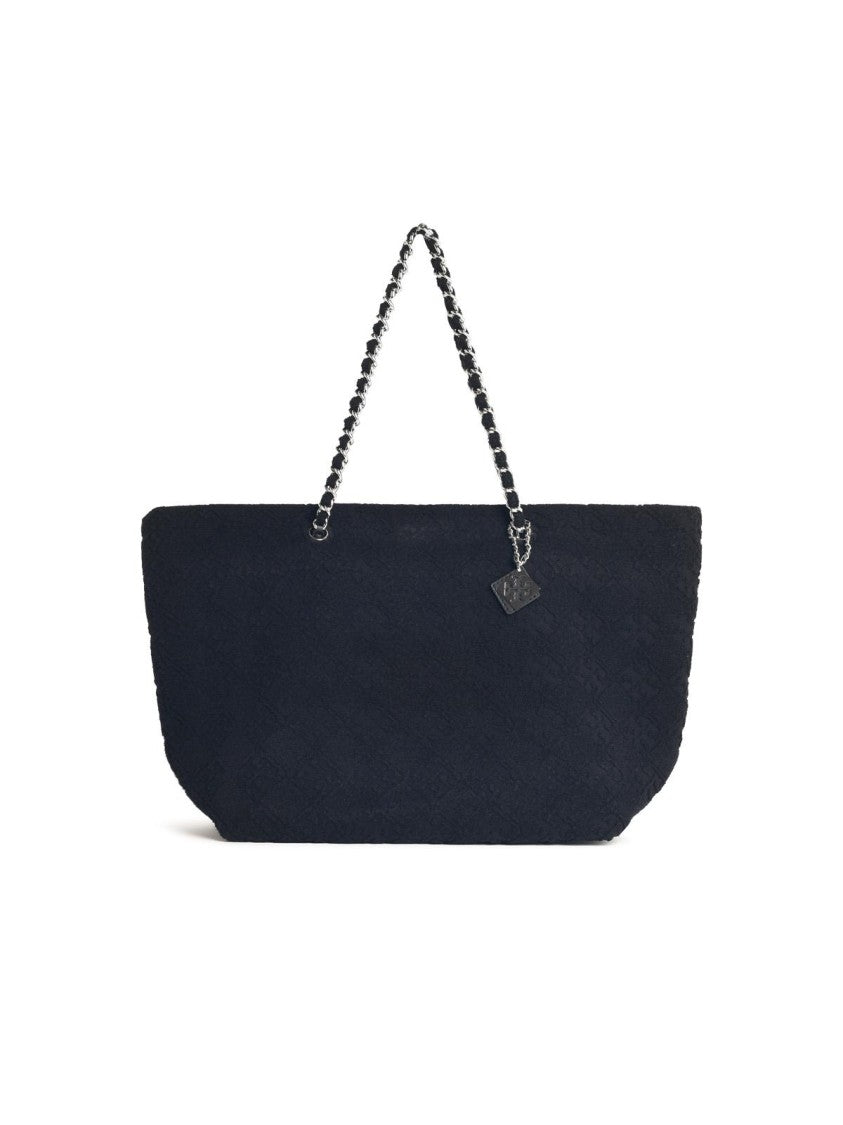 Tory Burch 'Shopping Ella' Black Fabric Bag