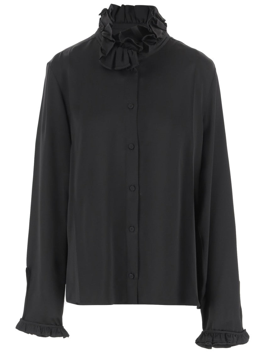 Jil Sander Viscose Ruffle Shirt