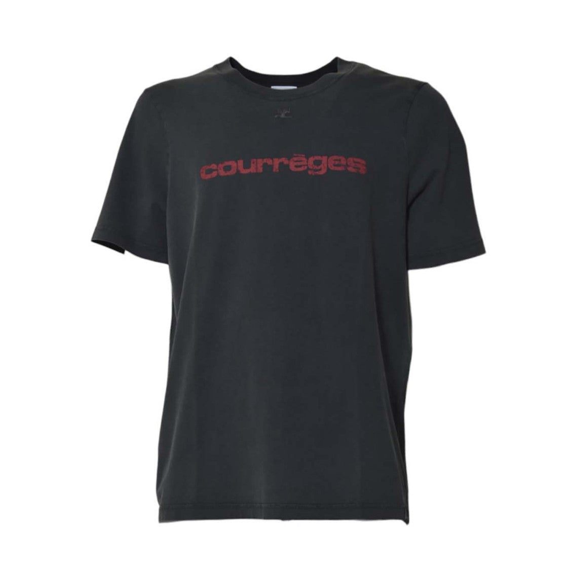 Courrèges Stone Gray Cotton Ac Printed T-Shirt