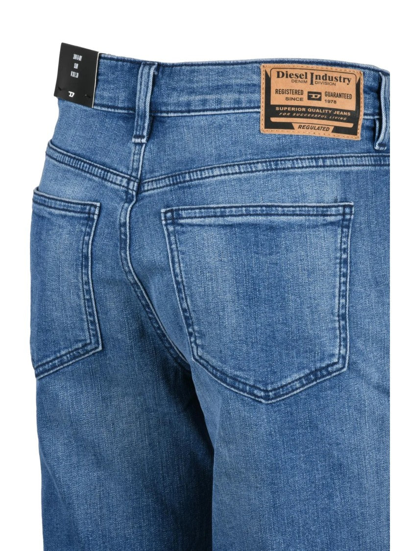 Diesel Light Blue Cotton-Blend D-Joy Slim Jeans
