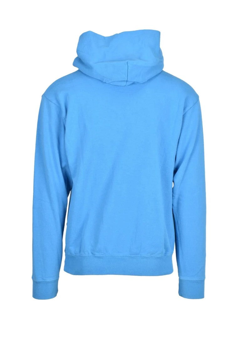 Sporty And Rich Light Blue Hooded Cotton Sweatshirt