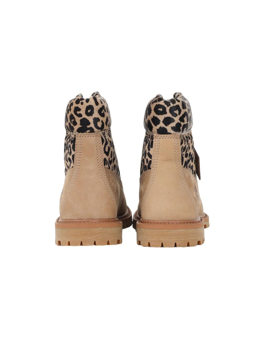 Timberland Beige Suede Leopard Booties