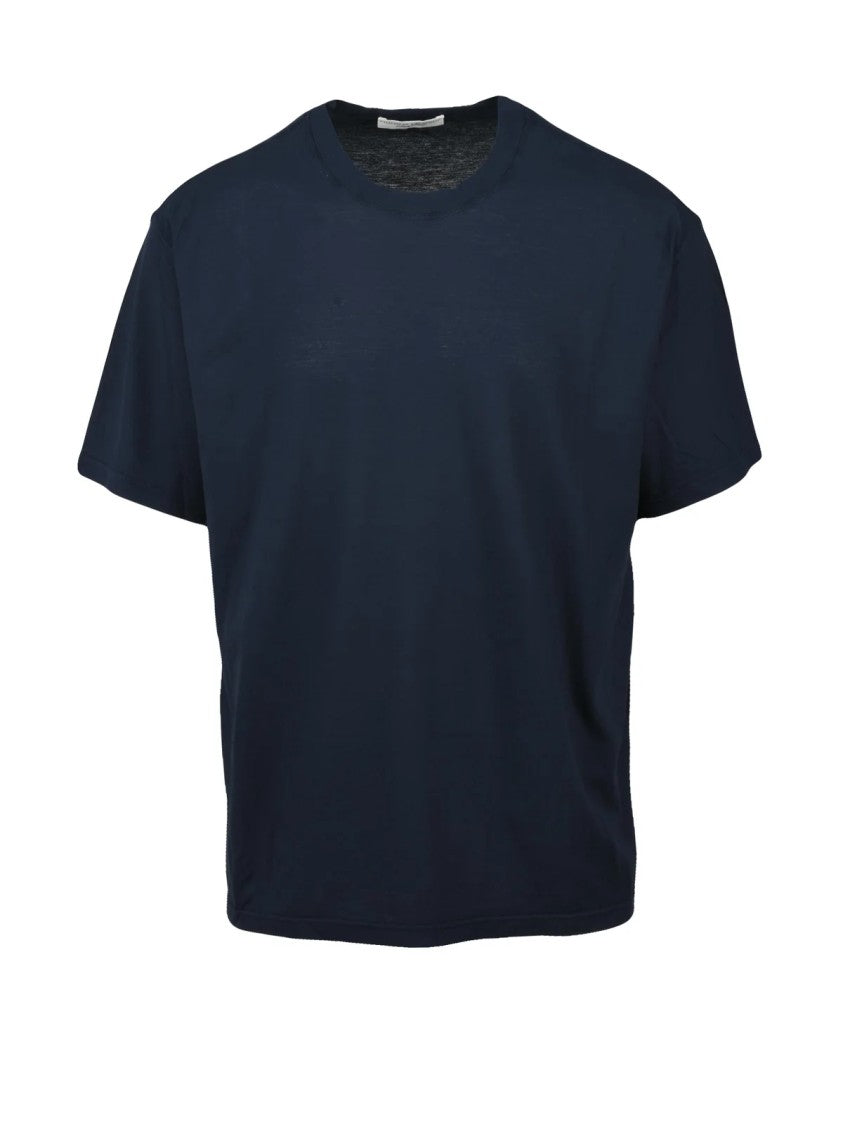 Filippo De Laurentiis Blue Crewneck Cotton T-Shirt