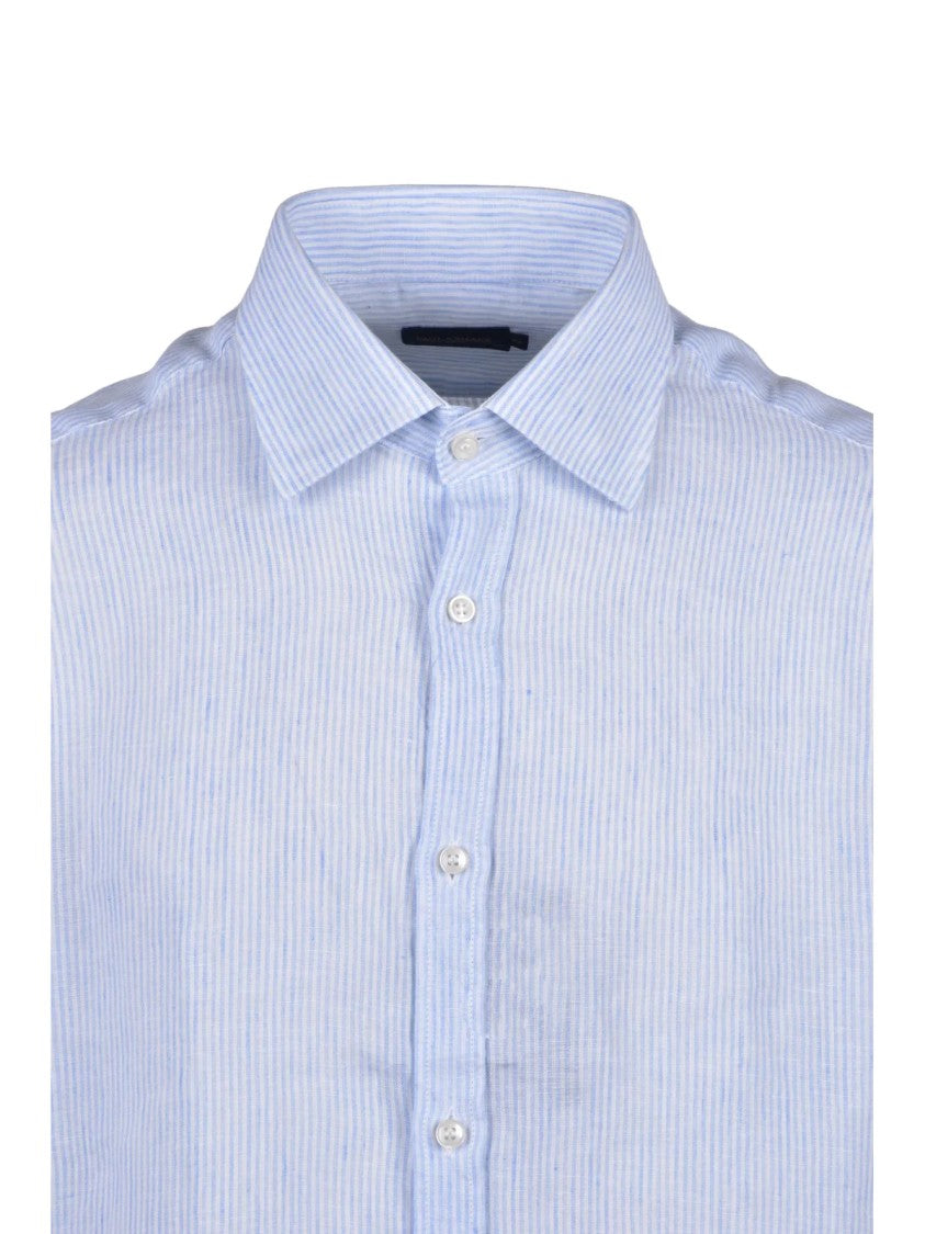 Paul & Shark White Light Blue Linen Shirt