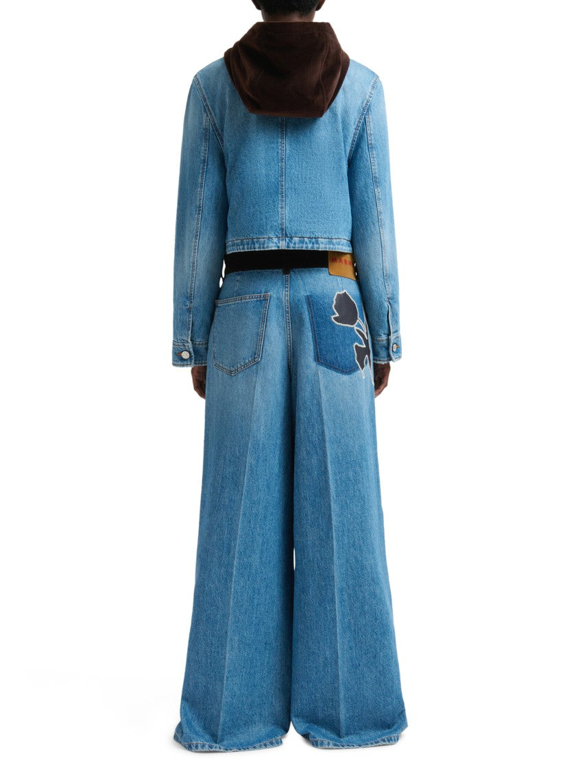 Marni Light Blue Wide-Leg Trousers