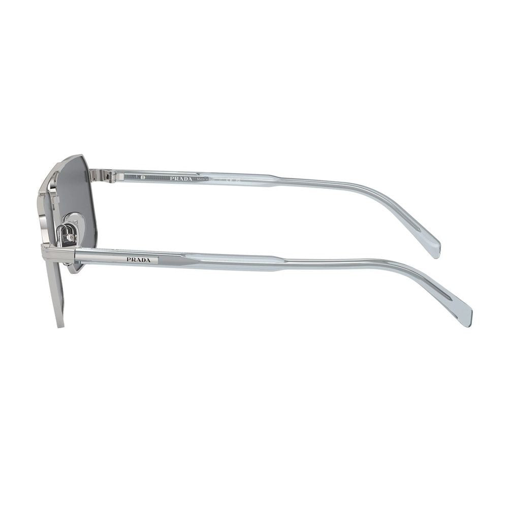 Prada Pr A57s Rectangular Silver Metal Sunglasses