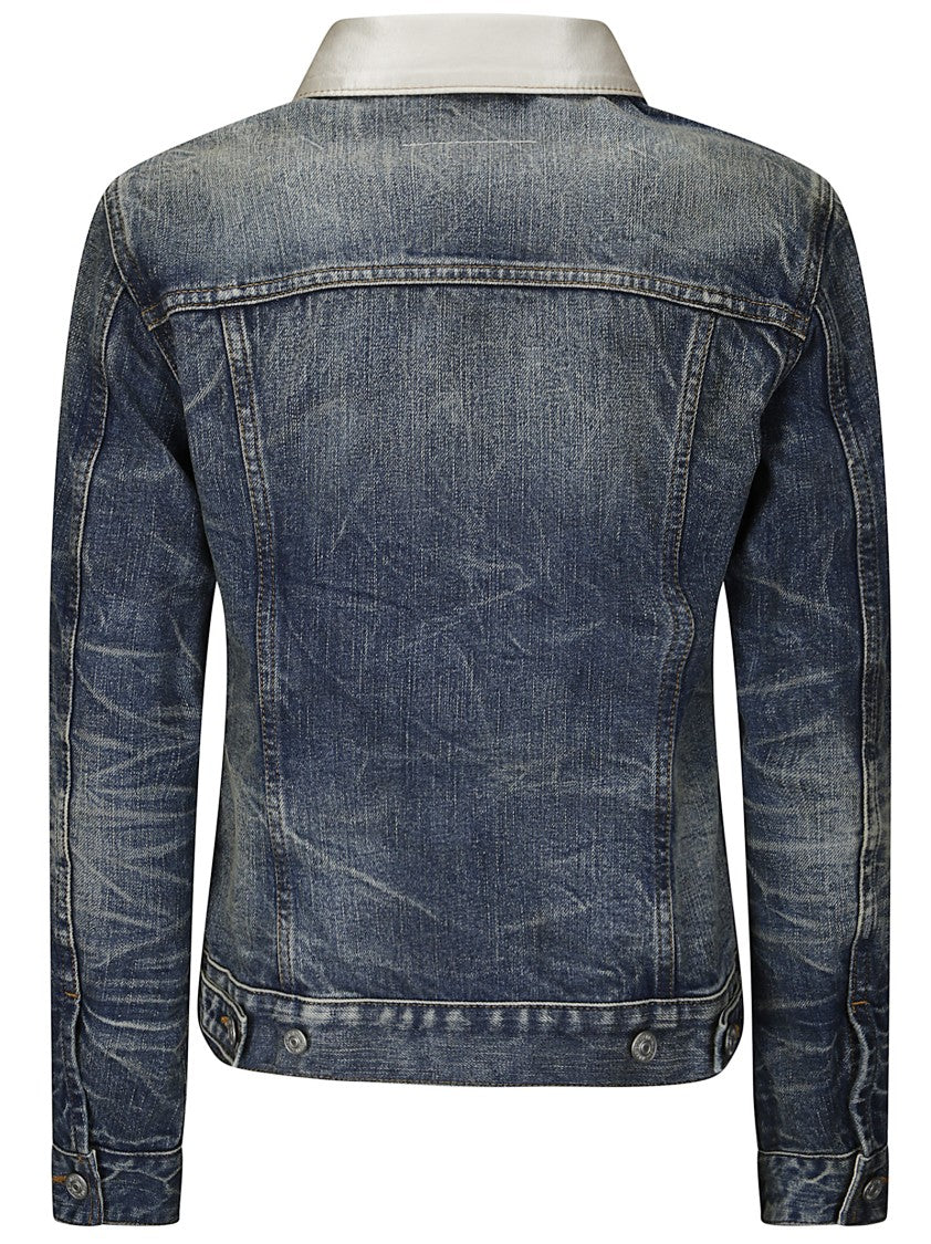 Mm6 By Maison Margiela Denim Jacket With Contrast Collar