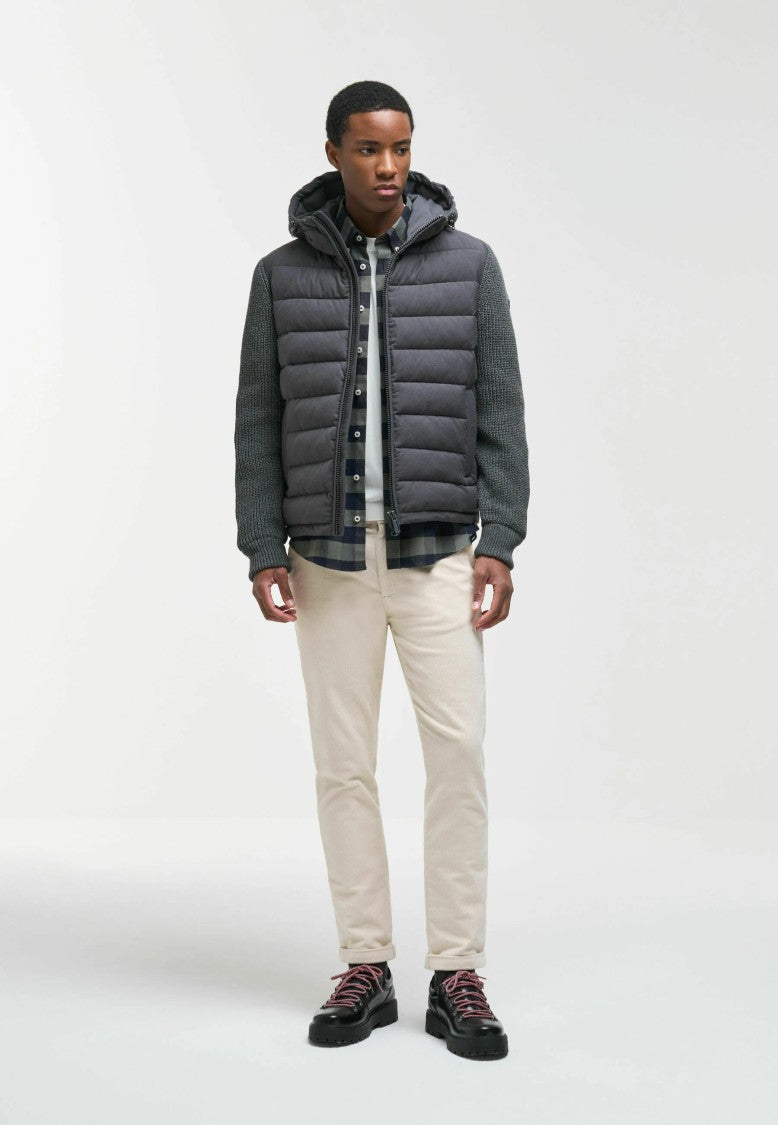 Colmar Padded Hooded Knitted Sleeves Quilted Jacket