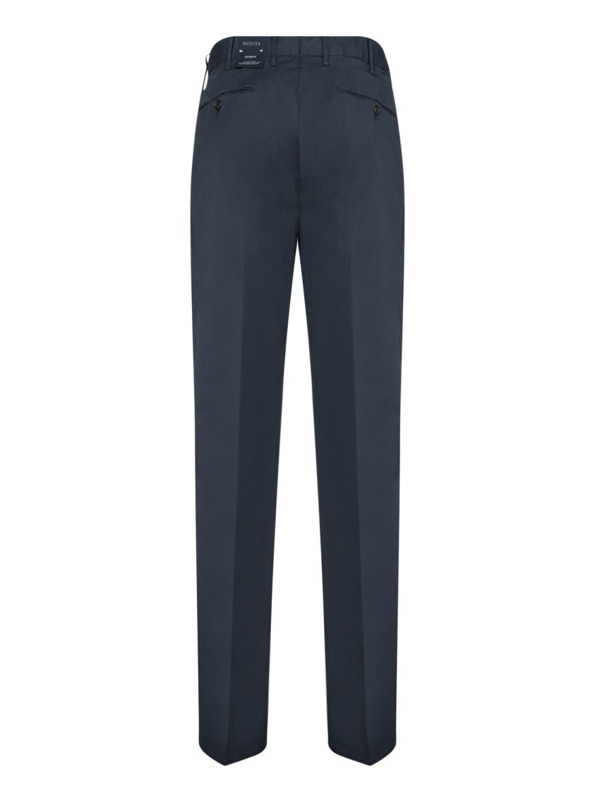 Incotex Tailored Blue Trousers With Smooth Finish