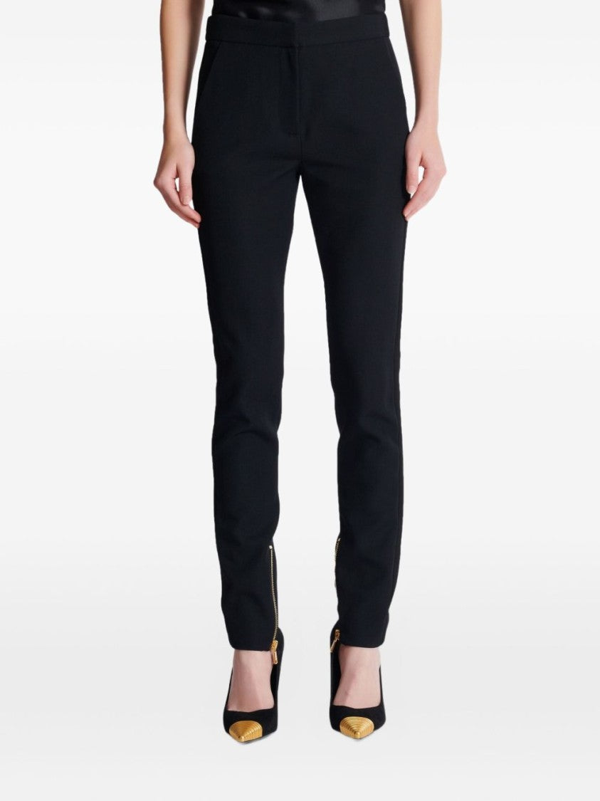 Balmain Black Slim-Fit Tailored Formal Pants