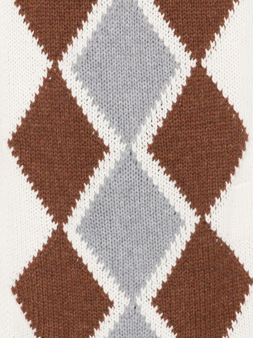 Ermanno Scervino Multicoloured Cashmere Scarf With Classic Argyle Pattern