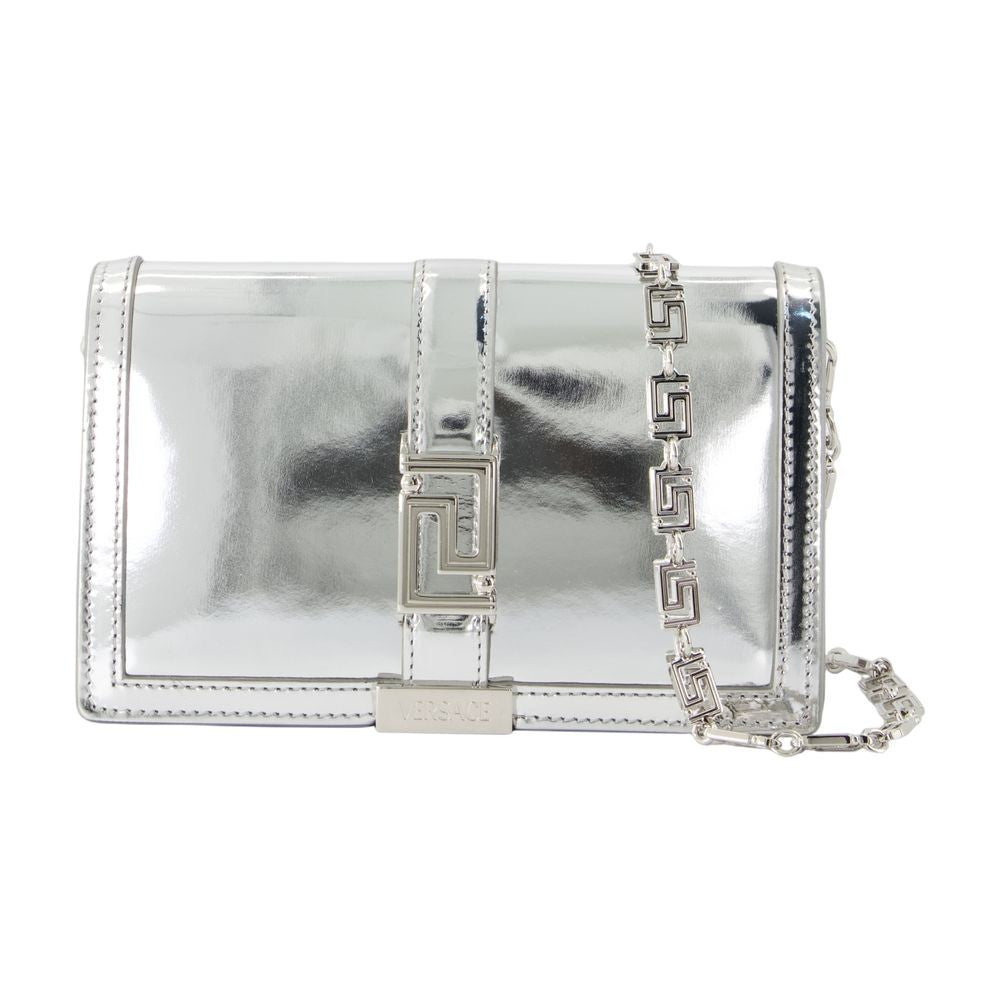 Versace Wallet On Chain - Leather - Silver