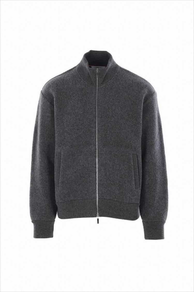 Thom Browne Wool Bomber Jacket With Minimalist Design And Tricolor Detail