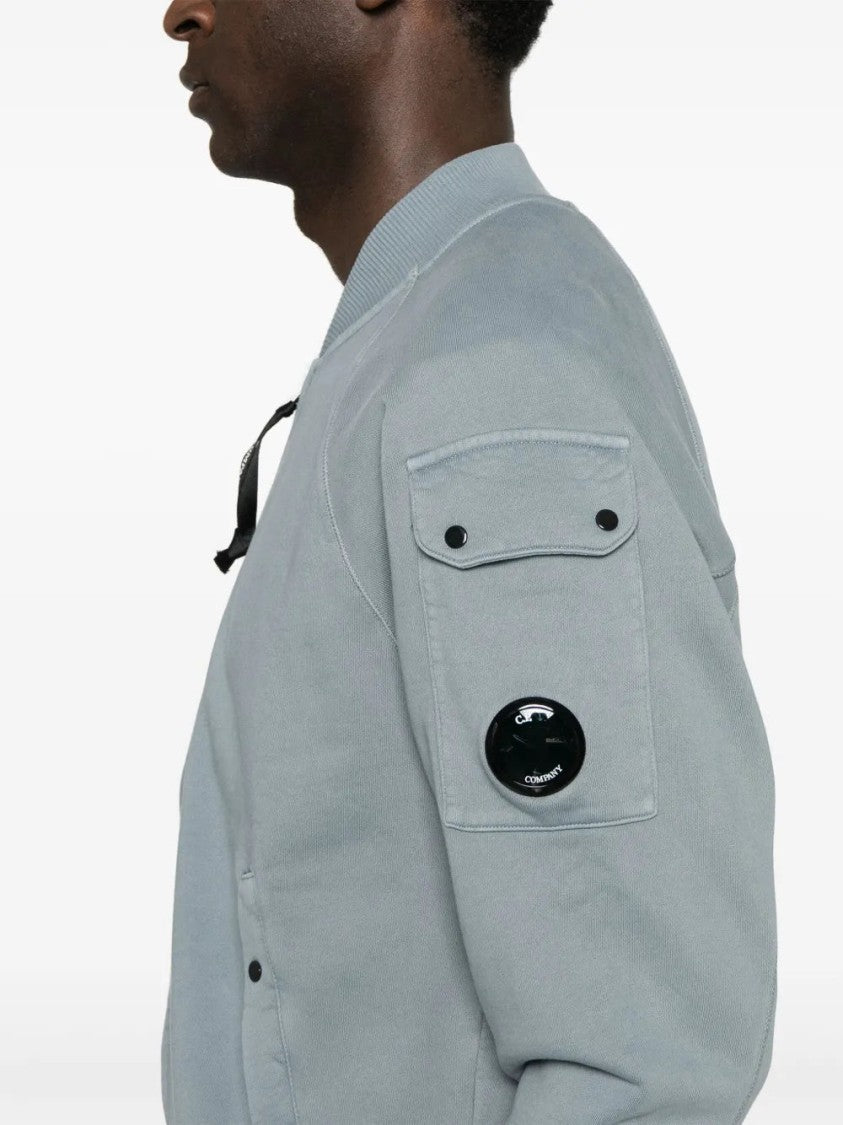 C.P. Company Blue-Grey Cotton Zip-Fastened Sweatshirt