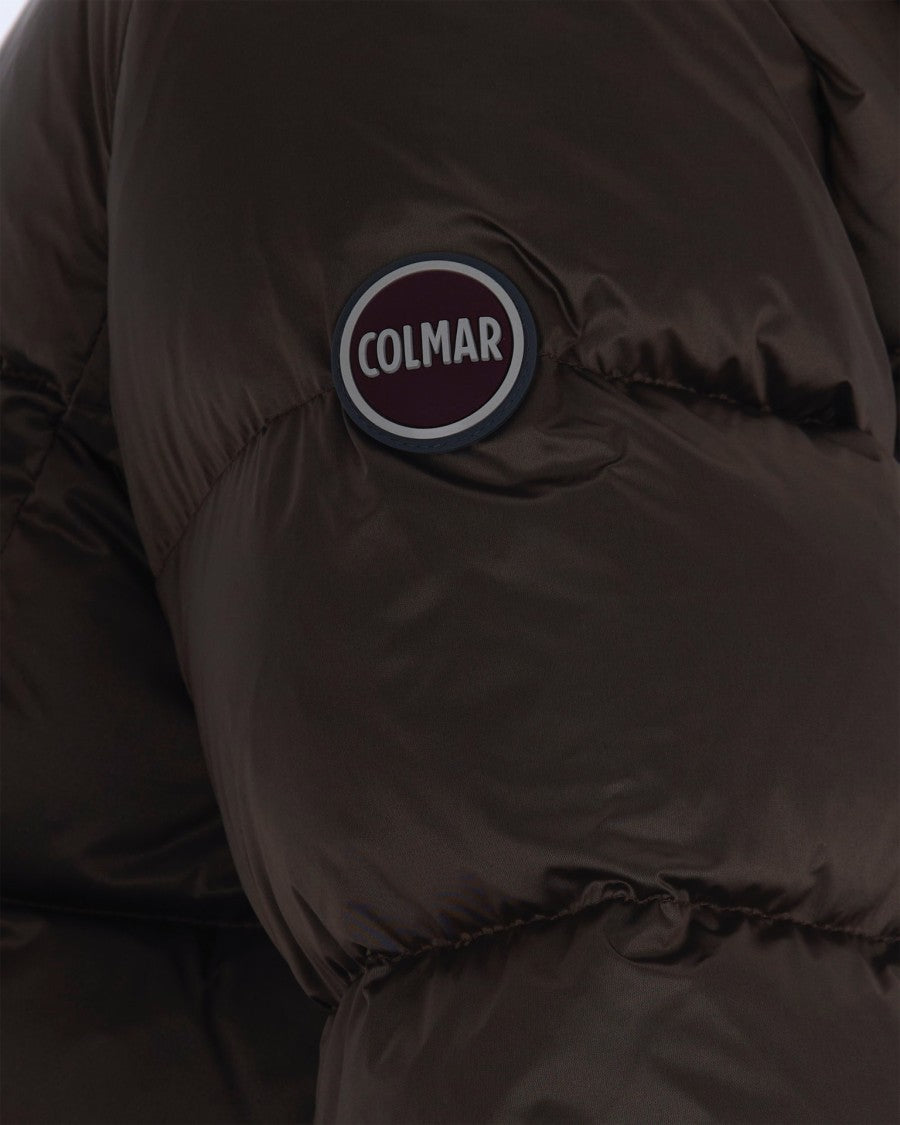 Colmar Originals Long Brown Hooded Down Jacket