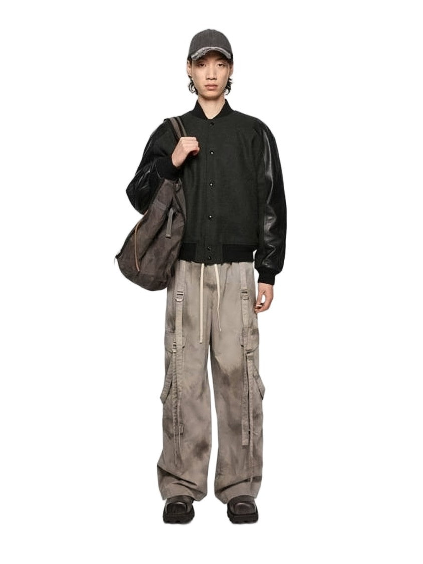 Acne Studios Modern Wool-Blend Bomber Jacket With Lambskin Sleeves
