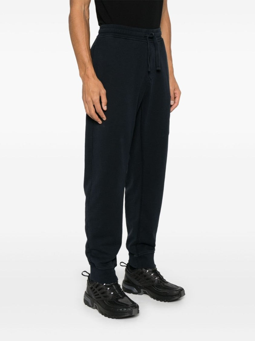 Stone Island Relaxed Fit Blue Trousers With Signature Patch Pocket