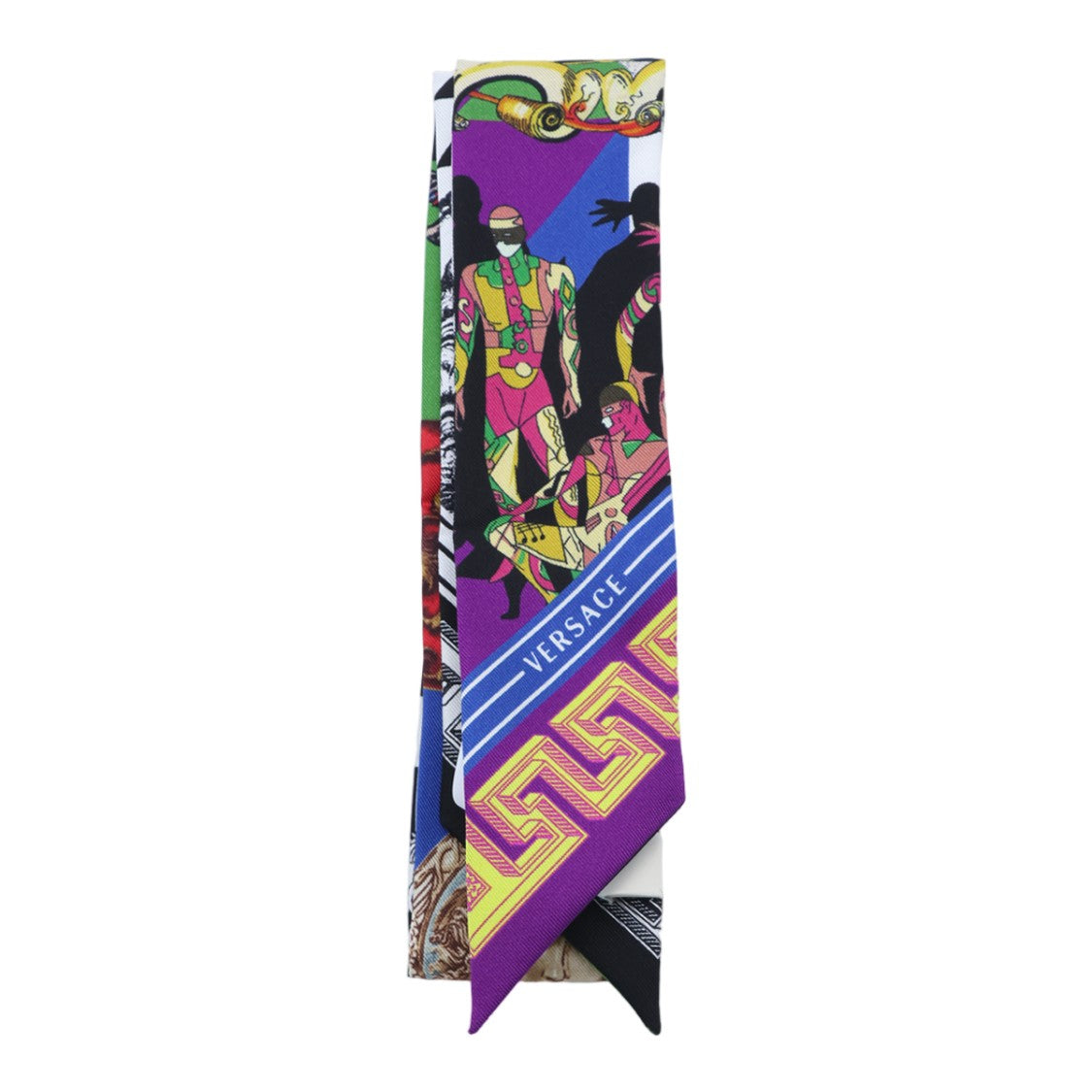 Versace Artistic Long Patterned Logo Scarf