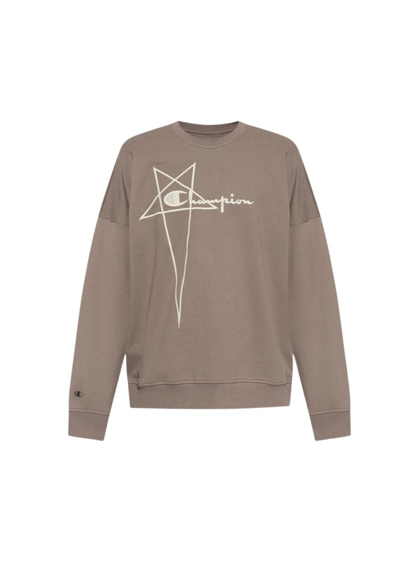 Rick Owens Relaxed-Fit Cotton Pullover Sweatshirt With Logo Detail
