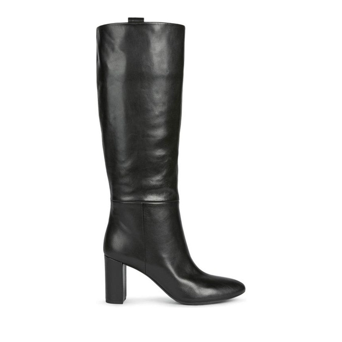 Geox Pheby 80 Black Block Heel Leather Boots