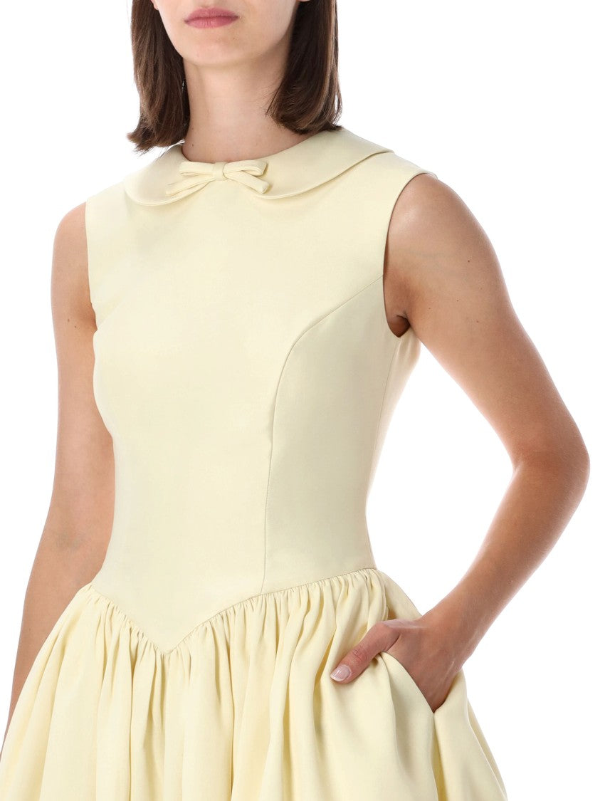 Self-Portrait Taffeta Collared Midi Dress