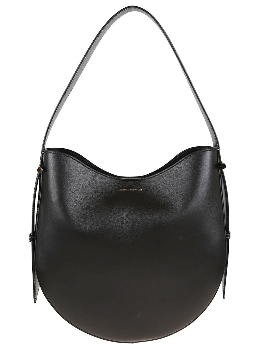 Victoria Beckham Rounded Black Calf Leather Handbag