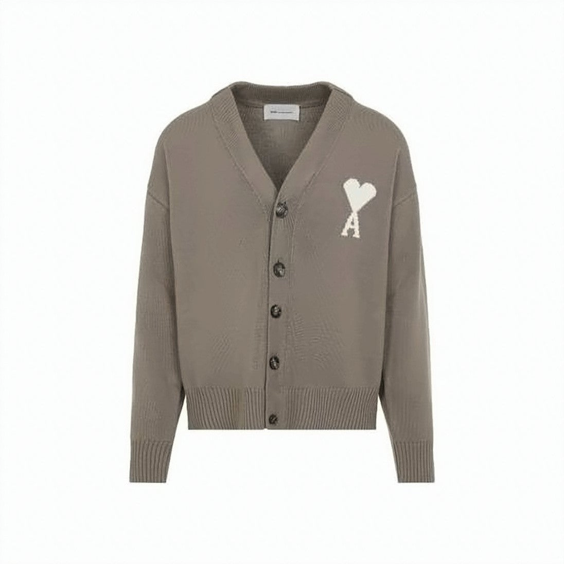 Ami Paris Iconic Heart Emblem V-Neck Cardigan