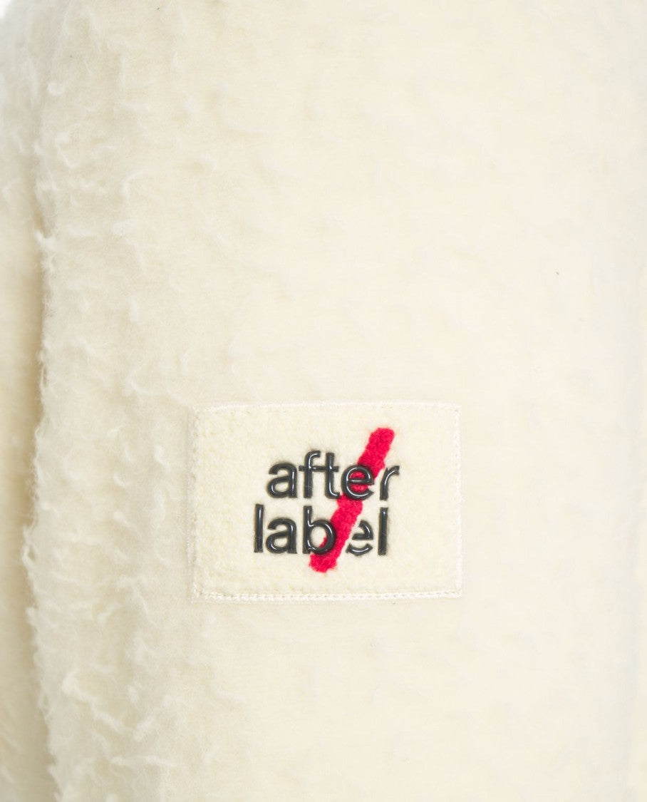 After Label Structured Teddy Overshirt With Classic Collar And Dual Pockets