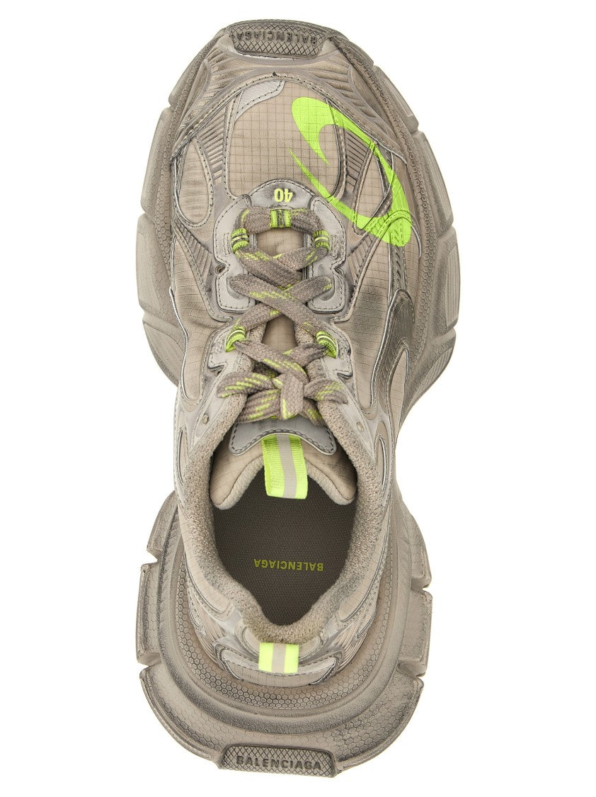 Balenciaga Used-Effect Mesh And Polyurethane Sneakers With Embossed Details