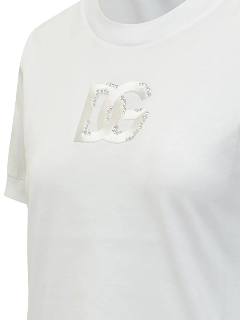 Dolce & Gabbana White Fitted Short-Sleeve Cotton T-Shirt