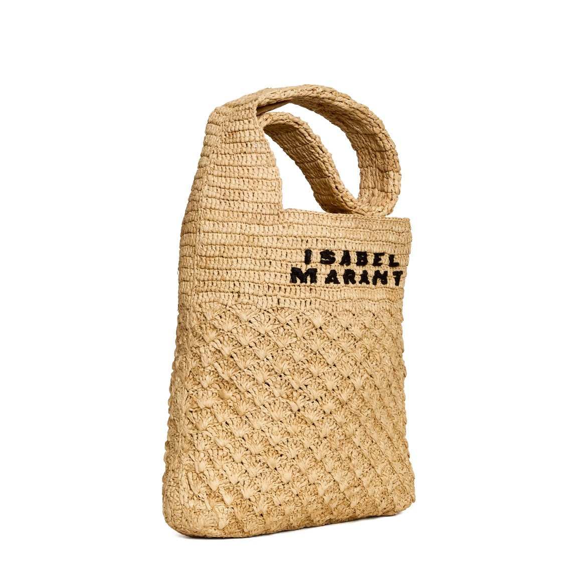 Isabel Marant Praia Embroidered Natural Raffia Shoulder Bag