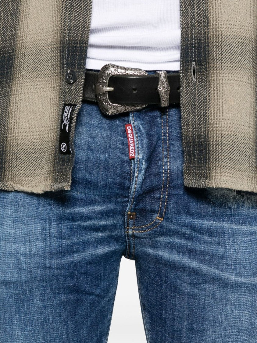 Dsquared2 Slim-Fit Distressed Blue Denim Jeans