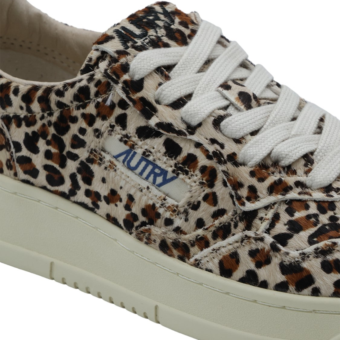 Autry Bold Leopard Print Low-Top Sneakers With Off-White Sole
