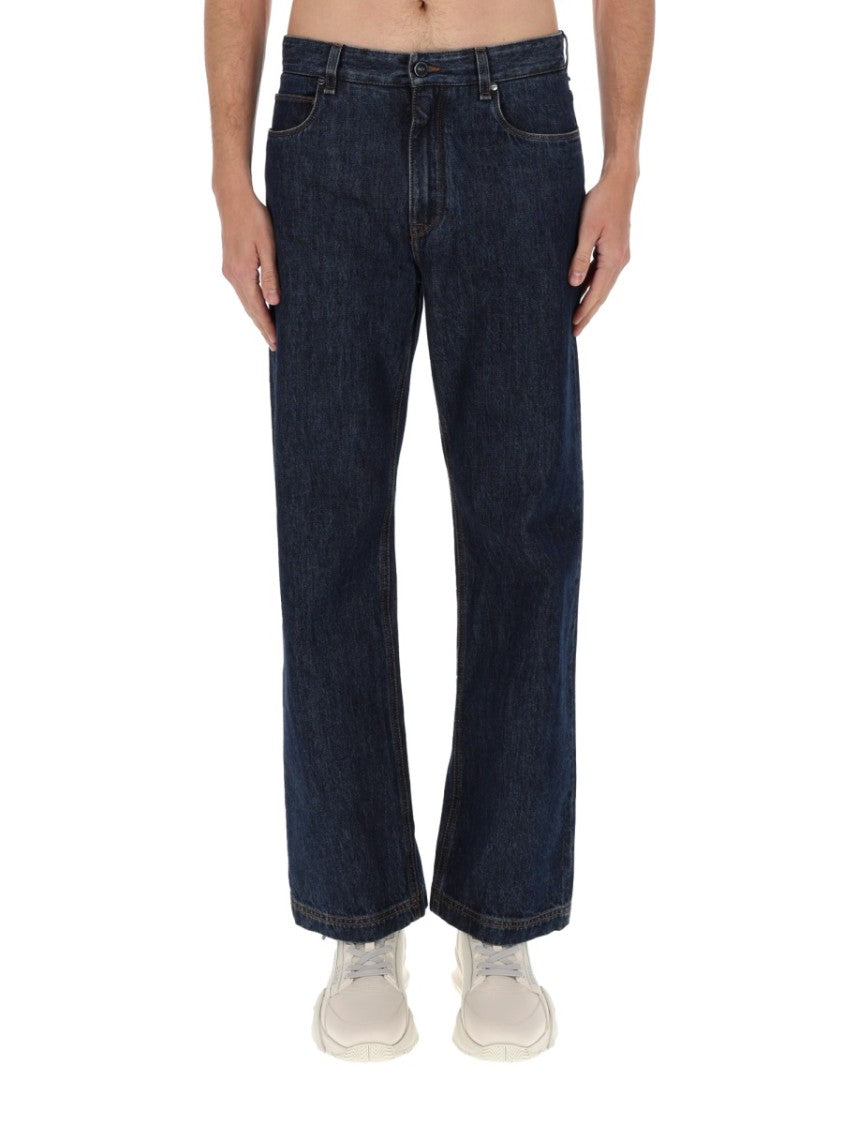 Fendi Contrast Stitching Straight-Leg Denim Jeans