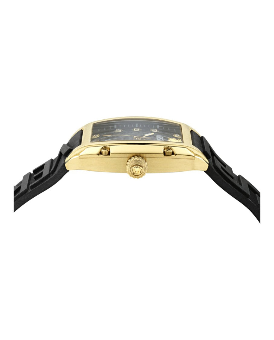 Versace Dominus Diamond Watch With Ip Yellow Gold Case
