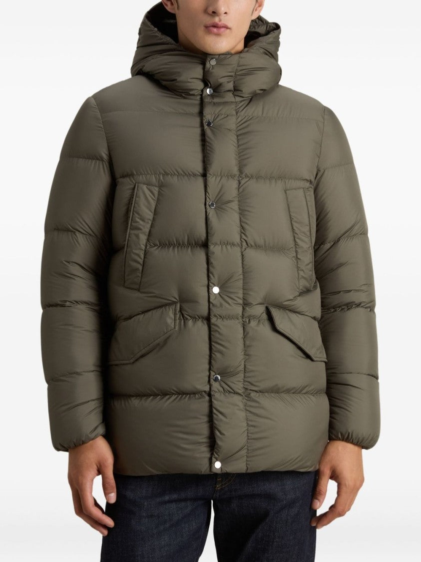 Woolrich Boxy Insulated Green Padded Jacket With Hood